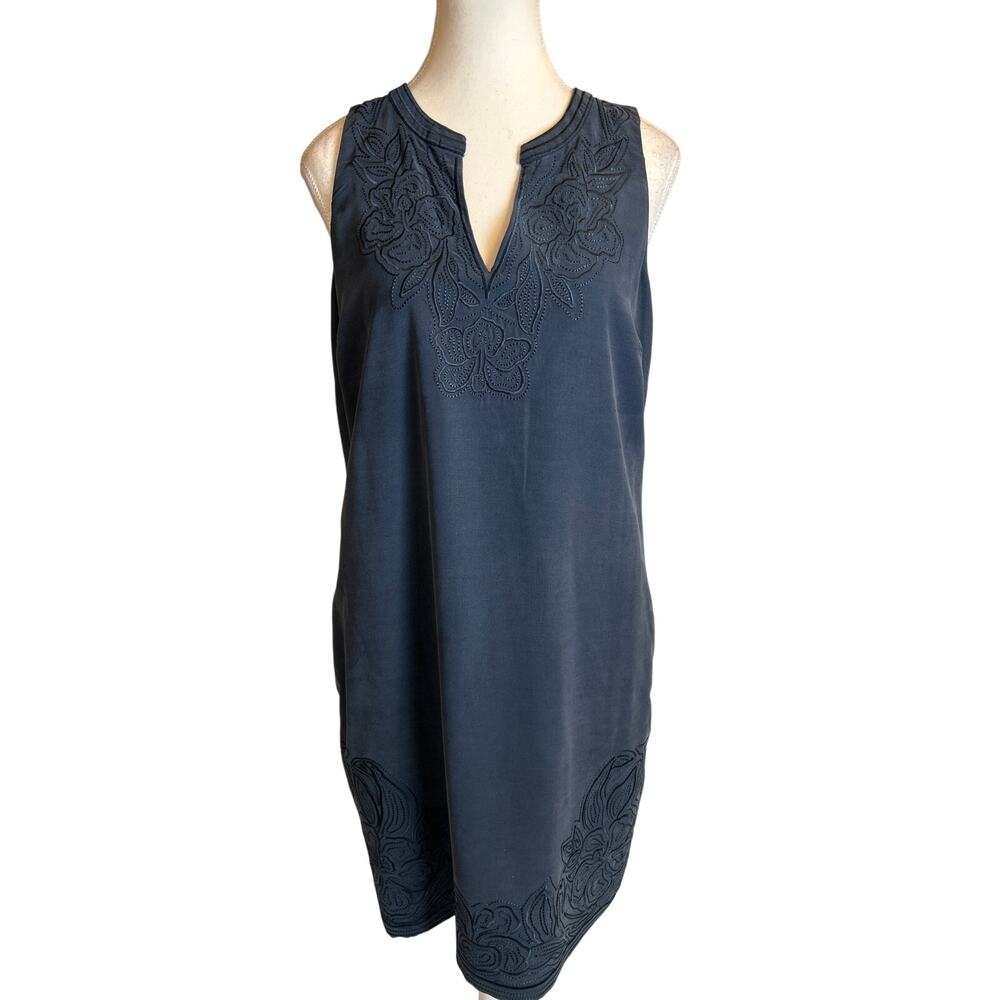Tommy Bahamas | 100% Silk Embroidered Floral Shift Dress w/Pockets | Small